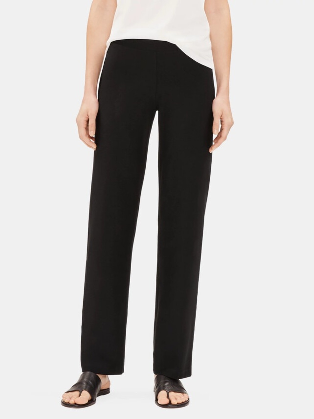 Eileen Fisher Sz Sm System Washable Stretch Crepe Straight Pant